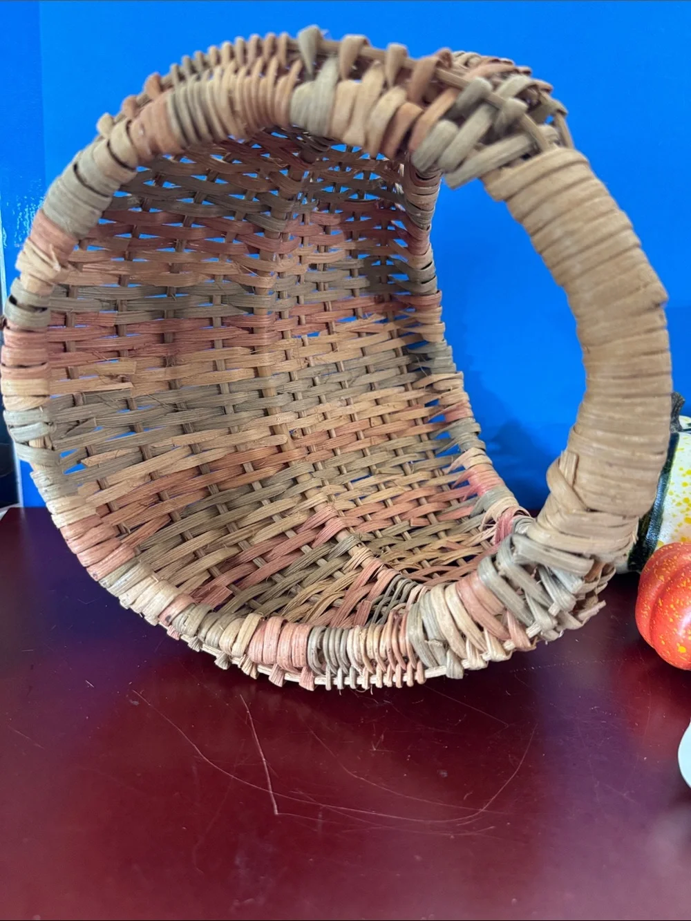 Decorative Woven Basket with Assorted Fall Pumpkins - Natural/Tan